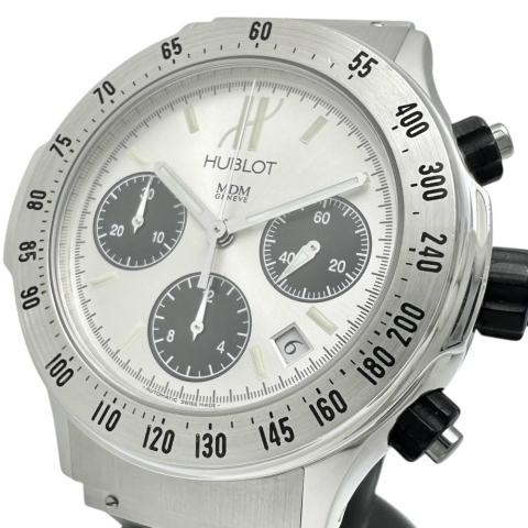 【HUBLOT/ウブロ】 スーパーB クロノ MDM 1920.440.1 腕時計 ステンレススチール/ラバー 自動巻き/オートマ シルバー文字盤/黒ラバー メンズ【中古】【真子質店】【BL】【TSTY】