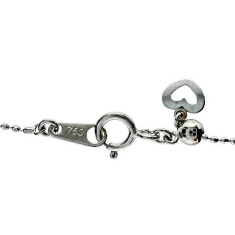 ルビー 0.26ct ダイヤモンド 0.17ct ネックレス K18WGホワイトゴールド 18金 2.8g 45cm レディース【中古】【真子質店】【NN】【DDx】