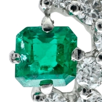 エメラルド 0.276ct ダイヤモンド 0.31ct ネックレス K18WGホワイトゴールド 18金 2.7g 50cm レディース【中古】【真子質店】【NN】【DMiD】