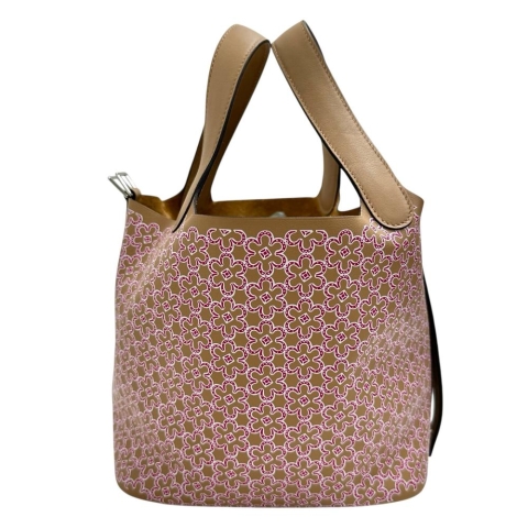 【HERMES/エルメス】 ピコタンロックPM ラッキーデイジー ハンドバッグ レザー ブラウン/ピンク レディース【中古】【真子質店】【BL】【MaMoTx】