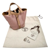 【HERMES/エルメス】 ピコタンロックPM ラッキーデイジー ハンドバッグ レザー ブラウン/ピンク レディース【中古】【真子質店】【BL】【MaMoTx】