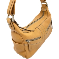 【TOD’S/トッズ】 ドライビング ワンショルダー ショルダーバッグ レザー ベージュ/シルバー金具 レディース【中古】【真子質店】【BL】【IDMa】