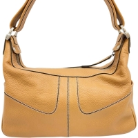 【TOD’S/トッズ】 ドライビング ワンショルダー ショルダーバッグ レザー ベージュ/シルバー金具 レディース【中古】【真子質店】【BL】【IDMa】