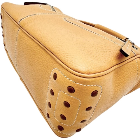 【TOD’S/トッズ】 ドライビング ワンショルダー ショルダーバッグ レザー ベージュ/シルバー金具 レディース【中古】【真子質店】【BL】【IDMa】