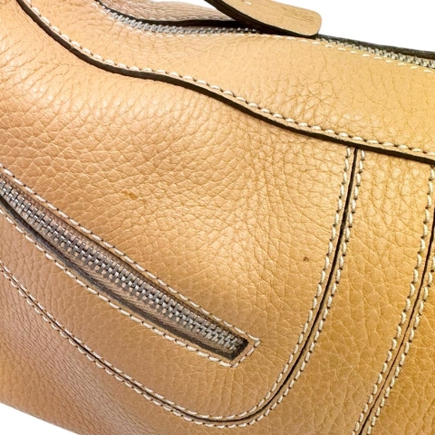 【TOD’S/トッズ】 ドライビング ワンショルダー ショルダーバッグ レザー ベージュ/シルバー金具 レディース【中古】【真子質店】【BL】【IDMa】