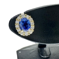 サファイア 0.28×2ct ダイヤモンド 計0.08×2ct ピアス K18ゴールド 18金 1.1g レディース【中古】【真子質店】【NN】【MaSY】