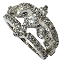 12号 ダイヤモンド 計1.70ct リング・指輪 K18WGホワイトゴールド 18金 7.9g レディース【中古】【真子質店】【NN】【IDMax】