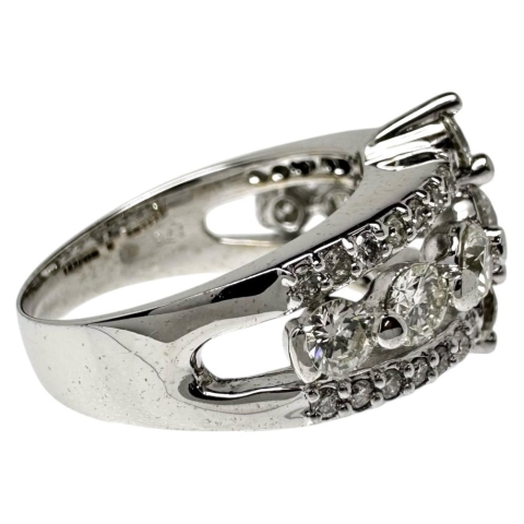 12号 ダイヤモンド 計1.70ct リング・指輪 K18WGホワイトゴールド 18金 7.9g レディース【中古】【真子質店】【NN】【IDMax】