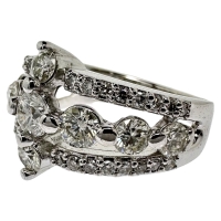 12号 ダイヤモンド 計1.70ct リング・指輪 K18WGホワイトゴールド 18金 7.9g レディース【中古】【真子質店】【NN】【IDMax】