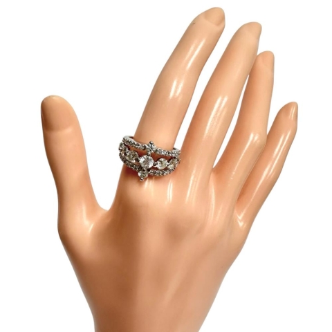 12号 ダイヤモンド 計1.70ct リング・指輪 K18WGホワイトゴールド 18金 7.9g レディース【中古】【真子質店】【NN】【IDMax】