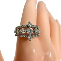 12号 ダイヤモンド 計1.70ct リング・指輪 K18WGホワイトゴールド 18金 7.9g レディース【中古】【真子質店】【NN】【IDMax】