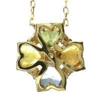 マルチカラーサファイア 1.22ct ダイヤモンド 0.05ct ネックレス K18ゴールド 18金 1.8g 40cm レディース【中古】【真子質店】【NN】【MaYMa】