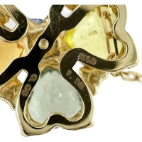 マルチカラーサファイア 1.18ct ダイヤモンド 0.05ct ネックレス K18ゴールド 18金 1.8g 40cm レディース【中古】【真子質店】【NN】【MaYMa】