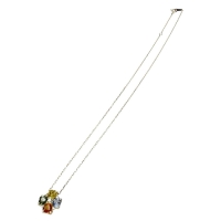 マルチカラーサファイア 1.18ct ダイヤモンド 0.05ct ネックレス K18ゴールド 18金 1.8g 40cm レディース【中古】【真子質店】【NN】【MaYMa】