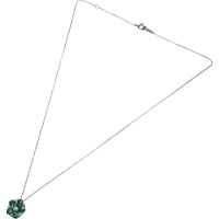 エメラルド 0.74ct ダイヤモンド 0.15ct ネックレス Pt900プラチナ/Pt850プラチナ 2.1g 40cm レディース【中古】【真子質店】【NN】【MaMiMo】