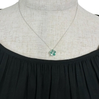 エメラルド 0.75ct ダイヤモンド 0.15ct ネックレス Pt900プラチナ/Pt850プラチナ 2.1g 40cm レディース【中古】【真子質店】【NN】【MaMiMo】