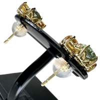 マルチカラーサファイア 計1.18/計1.25ct ダイヤモンド 計0.05×2ct ピアス K18ゴールド 18金 2.4g レディース【中古】【真子質店】【NN】【MoKT】