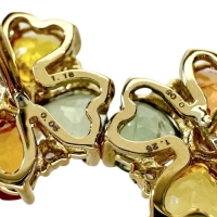 マルチカラーサファイア 計1.18/計1.25ct ダイヤモンド 計0.05×2ct ピアス K18ゴールド 18金 2.4g レディース【中古】【真子質店】【NN】【MoKT】