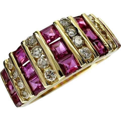 12.5号 ルビー 1.46ct ダイヤモンド 0.26ct リング・指輪 K18ゴールド 18金 4.3g レディース【中古】【真子質店】【NN】【YxMo】