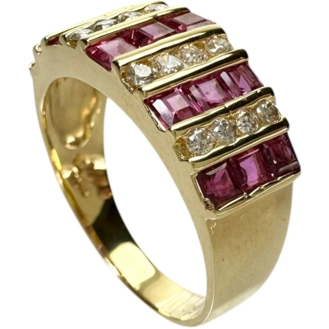 12.5号 ルビー 1.46ct ダイヤモンド 0.26ct リング・指輪 K18ゴールド 18金 4.3g レディース【中古】【真子質店】【NN】【YxMo】