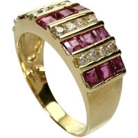 12.5号 ルビー 1.46ct ダイヤモンド 0.26ct リング・指輪 K18ゴールド 18金 4.3g レディース【中古】【真子質店】【NN】【YxMo】