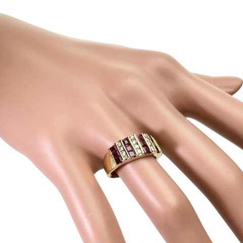 12.5号 ルビー 1.46ct ダイヤモンド 0.26ct リング・指輪 K18ゴールド 18金 4.3g レディース【中古】【真子質店】【NN】【YxMo】