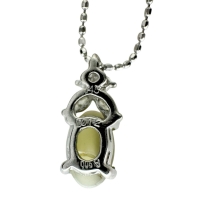 クリソベリルキャッツアイ 1.45ct ダイヤモンド 0.12ct ネックレス Pt900プラチナ/K18WGホワイトゴールド 18金 2.6g 40cm レディース【中古】【真子質店】【NN】【TYD】