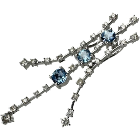 アクアマリン 0.45ct ダイヤモンド 0.55ct ペンダントトップ K18WGホワイトゴールド 18金 3.8g レディース【中古】【真子質店】【NN】【MoKT】