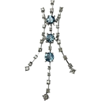 アクアマリン 0.45ct ダイヤモンド 0.55ct ペンダントトップ K18WGホワイトゴールド 18金 3.8g レディース【中古】【真子質店】【NN】【MoKT】