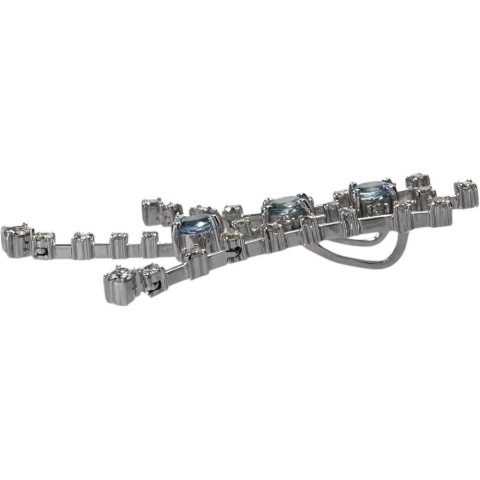 アクアマリン 0.45ct ダイヤモンド 0.55ct ペンダントトップ K18WGホワイトゴールド 18金 3.8g レディース【中古】【真子質店】【NN】【MoKT】