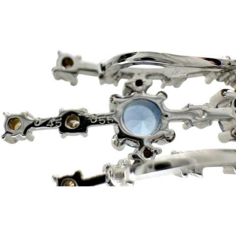 アクアマリン 0.45ct ダイヤモンド 0.55ct ペンダントトップ K18WGホワイトゴールド 18金 3.8g レディース【中古】【真子質店】【NN】【MoKT】