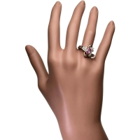 17号 ピンクサファイア 1.10ct ダイヤモンド 0.29ct リング・指輪 Pt900プラチナ/K18ゴールド 18金 7.5g レディース【中古】【真子質店】【NN】【KKx】