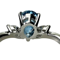 12号 サンタマリアカラーアクアマリン 1.25ct ダイヤモンド 0.32ct リング・指輪 Pt900プラチナ 5.6g レディース【中古】【真子質店】【NN】【IxDMo】