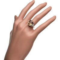 11号 インペリアルトパーズ(刻印6.25) 5.25ct ダイヤモンド 0.25ct リング・指輪 Pt900プラチナ 7.4g レディース【中古】【真子質店】【NN】【SDY】