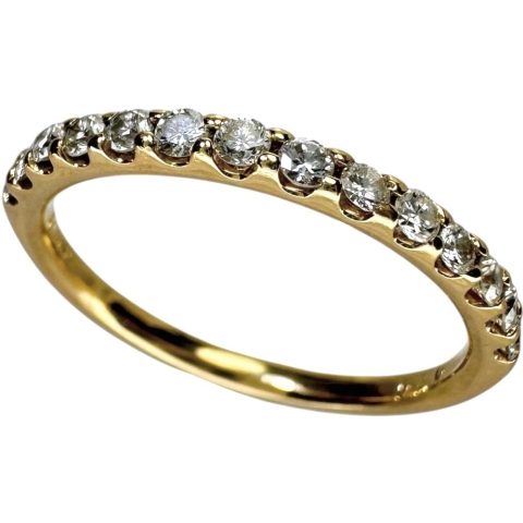 12号 ハーフエタニティ ダイヤモンド 0.30ct リング・指輪 K18ゴールド 18金 1.9g レディース【中古】【真子質店】【NN】【MaDI】