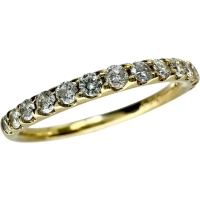 12号 ハーフエタニティ ダイヤモンド 0.30ct リング・指輪 K18ゴールド 18金 1.9g レディース【中古】【真子質店】【NN】【MaDI】