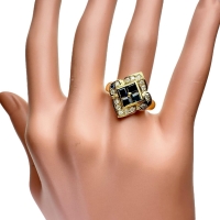 15号 サファイア 0.35ct ダイヤモンド 0.22ct リング・指輪 K18ゴールド 18金 4.7g レディース【中古】【真子質店】【NN】【YTK】