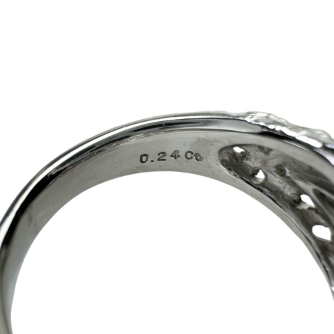12号 パライバトルマリン 0.24ct リング・指輪 Pt900プラチナ 10.2g レディース【中古】【真子質店】【NN】【KST】