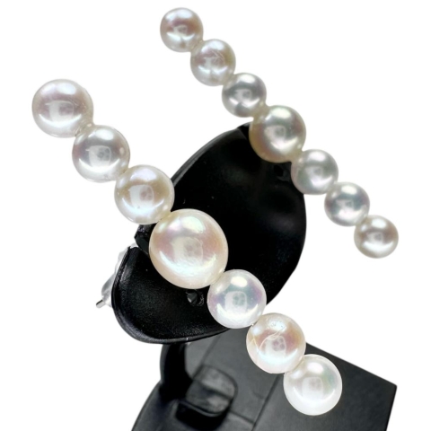 アコヤ真珠 4.0～5.2mm ピアス K14WGホワイトゴールド 14金 1.8g レディース【中古】【真子質店】【NN】【MoMo】