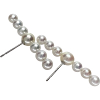アコヤ真珠 4.0～5.2mm ピアス K14WGホワイトゴールド 14金 1.8g レディース【中古】【真子質店】【NN】【MoMo】