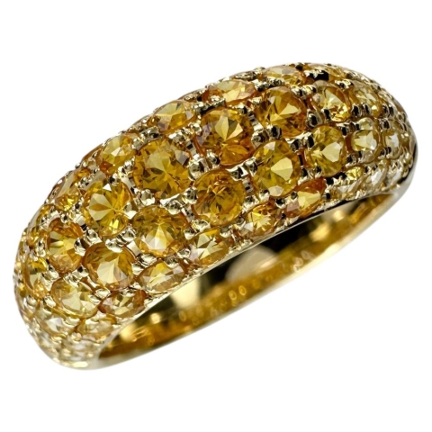 17号 イエローサファイア（カラーグラデーション） 2.59ct リング・指輪 K18ゴールド 18金 7.4g レディース【中古】【真子質店】【NN】【IxxI】