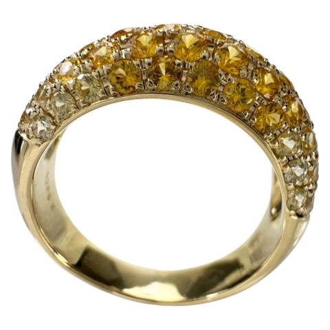 17号 イエローサファイア（カラーグラデーション） 2.59ct リング・指輪 K18ゴールド 18金 7.4g レディース【中古】【真子質店】【NN】【IxxI】