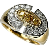 18号【POLA/ポーラ】 ダイヤモンド 0.32ct イエローダイヤモンド 0.13ct リング・指輪 K18ゴールド 18金/Pt900プラチナ 8.9g レディース【中古】【真子質店】【NN】【IIxx】
