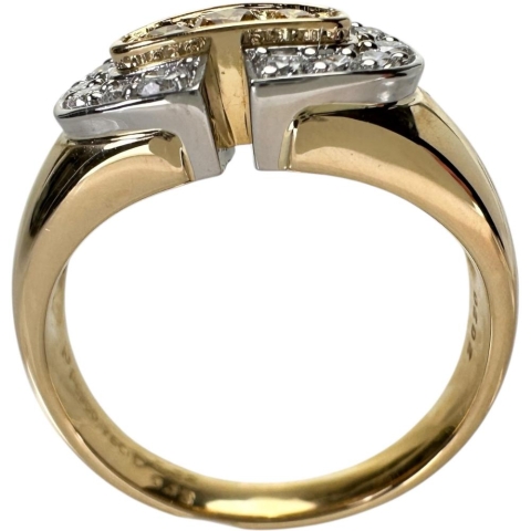 18号【POLA/ポーラ】 ダイヤモンド 0.32ct イエローダイヤモンド 0.13ct リング・指輪 K18ゴールド 18金/Pt900プラチナ 8.9g レディース【中古】【真子質店】【NN】【IIxx】