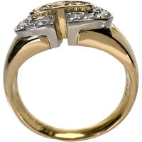 18号【POLA/ポーラ】 ダイヤモンド 0.32ct イエローダイヤモンド 0.13ct リング・指輪 K18ゴールド 18金/Pt900プラチナ 8.9g レディース【中古】【真子質店】【NN】【IIxx】