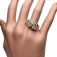 18号【POLA/ポーラ】 ダイヤモンド 0.32ct イエローダイヤモンド 0.13ct リング・指輪 K18ゴールド 18金/Pt900プラチナ 8.9g レディース【中古】【真子質店】【NN】【IIxx】