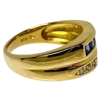 11号 サファイア 計0.89ct ダイヤモンド 計0.07ct リング・指輪 K18ゴールド 18金 4.8g レディース【中古】【真子質店】【NN】【MoTx】