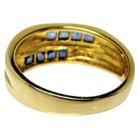 11号 サファイア 計0.89ct ダイヤモンド 計0.07ct リング・指輪 K18ゴールド 18金 4.8g レディース【中古】【真子質店】【NN】【MoTx】