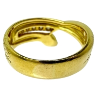 14号【HOSHInoSUNA/星の砂】 スネーク ダイヤモンド 計0.18ct リング・指輪 K18ゴールド 18金 7.1g レディース【中古】【真子質店】【NN】【MiMax】