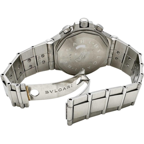 【BVLGARI/ブルガリ】 ディアゴノ タキメトリック CH40STA 腕時計 ステンレススチール 自動巻き/オートマ ホワイト文字盤/シルバーバンド メンズ【中古】【真子質店】【GD】【IMiMaK】